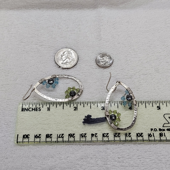 Silpada Teardrop Peridot Hematite Apatite 925 Earrings (With Flaw) - Picture 11 of 11